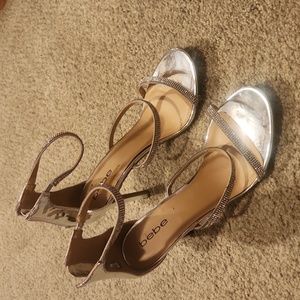 Bebe Silver High Heel shoes